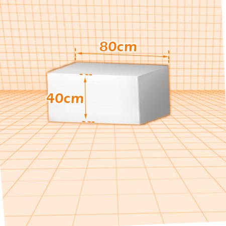 Medidas de cubo puff doble largo 80cm x 40cm